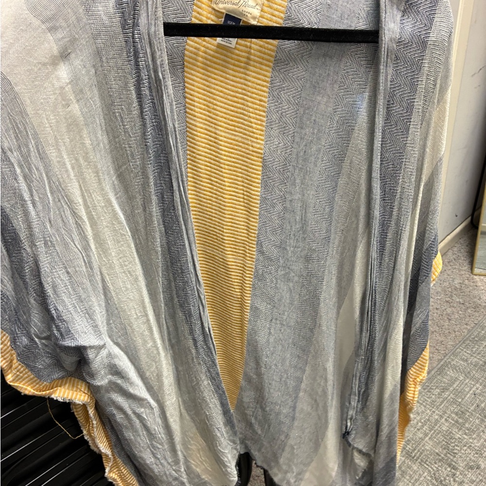 Universal Thread Yellow and Gray Striped Cardigan